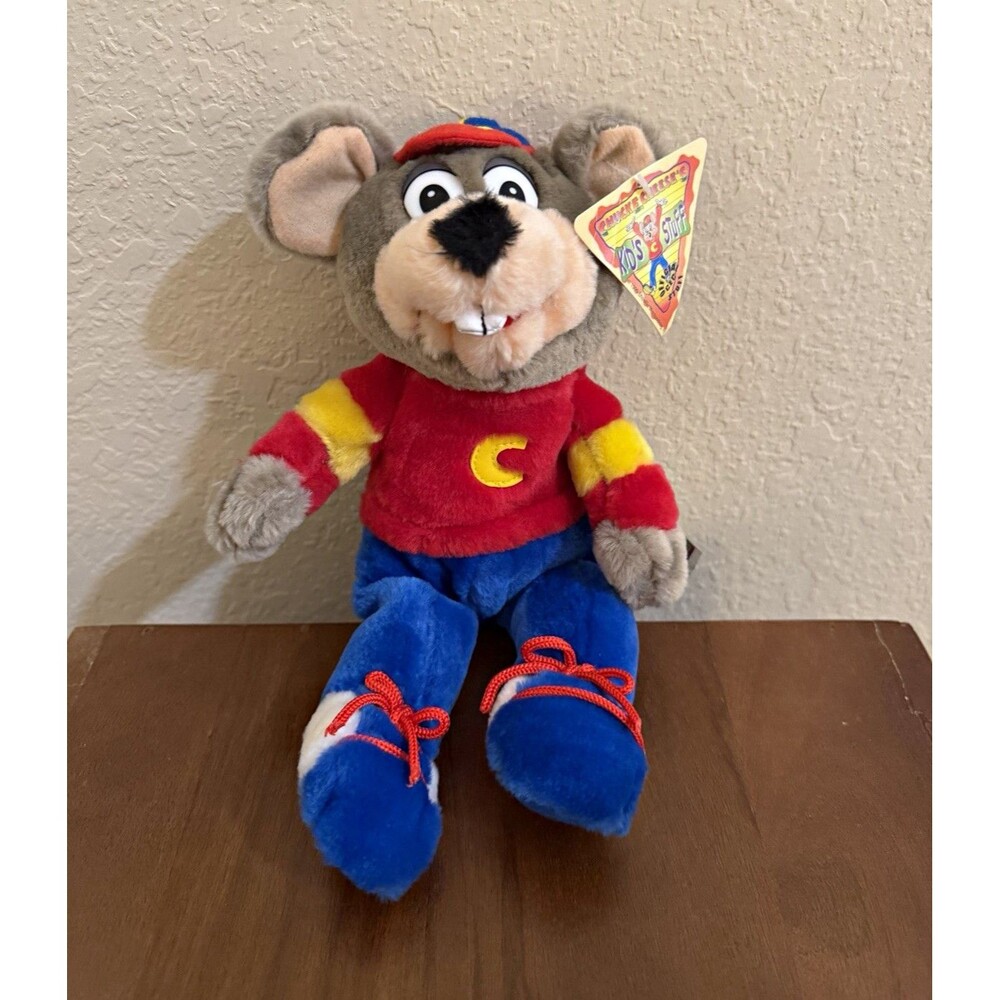 Vtg 1999 Chuck E Cheese Plush 12" Mouse Mascot Kids Stuff Charm Co Tags Attached
